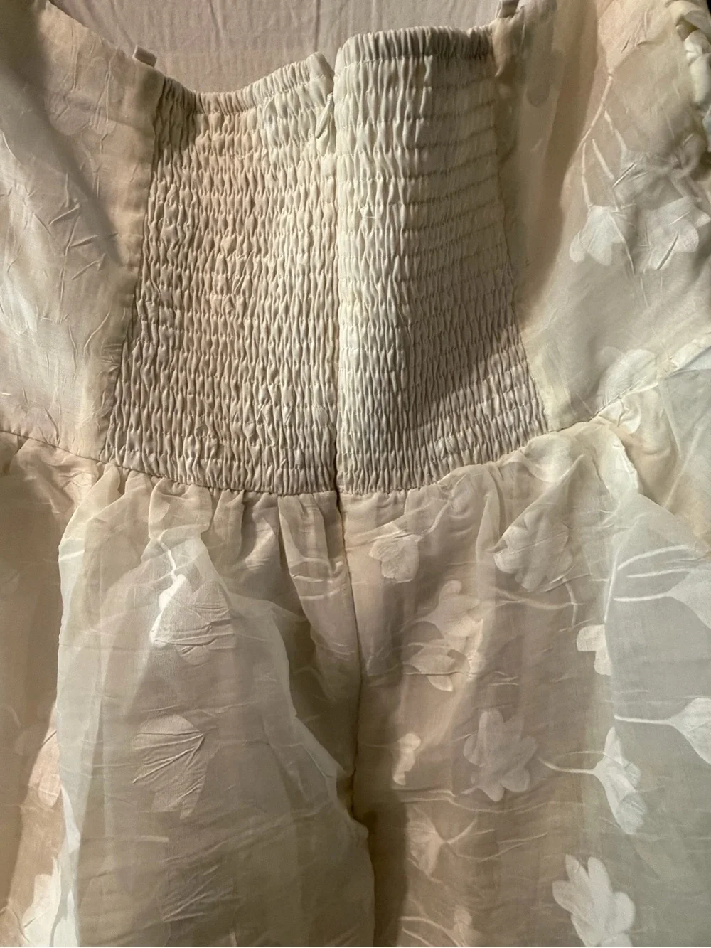 Editorialist Arose Studio Cream Tiered Floral Dress